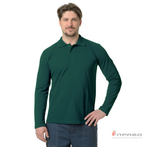 Рубашка «Поло» с длинным рукавом тёмно-зелёная. Артикул: Трик104. Цена от 1 300 р.