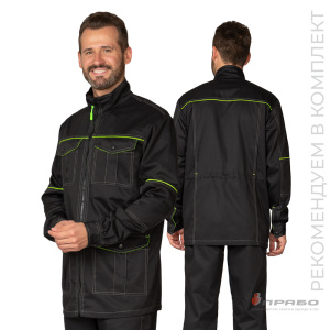 Куртка мужская «Эко-Босс» чёрная/лимонная. Артикул: 10690. Цена от 3 970 р. в г. Санкт-Петербург