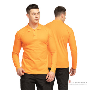 Рубашка «Поло» с длинным рукавом оранжевая. Артикул: Трик104. Цена от 1 300 р.