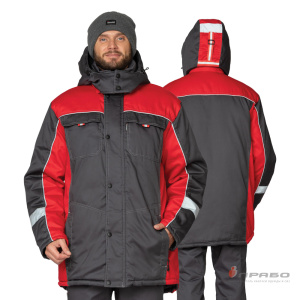 Куртка мужская утеплённая «Бренд» тёмно-серая/красная. Артикул: 9644. Цена от 6 570,00 р. в г. Санкт-Петербург