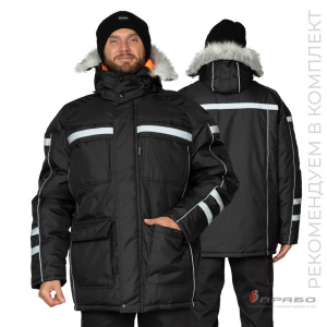 Куртка мужская утеплённая «Аляска Ультра» чёрная. Артикул: 9602. Цена от 8 690,00 р. в г. Санкт-Петербург