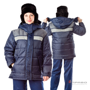 Куртка женская утеплённая «Эльбрус» тёмно-синий/серый. Артикул: Кур205. Цена от 1 810,00 р. в г. Санкт-Петербург