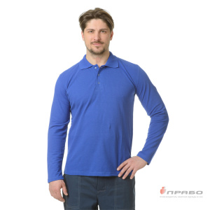 Рубашка «Поло» с длинным рукавом васильковая. Артикул: Трик104. Цена от 1 300 р.