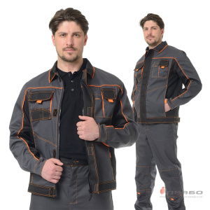 Куртка мужская «Бренд» серо-чёрная. Артикул: Кур101. Цена от 2 450 р. в г. Санкт-Петербург