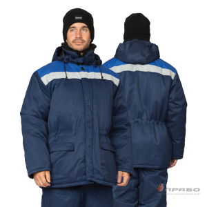 Куртка мужская утеплённая «Бригадир-М СОП» тёмно-синий/василёк. Артикул: 9494. Цена от 2 830 р. в г. Санкт-Петербург