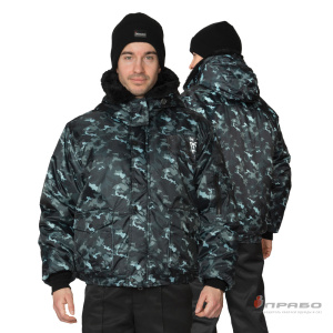 Куртка мужская утеплённая с капюшоном «Альфа» КМФ город серый. Артикул: 9935. Цена от 3 840 р. в г. Санкт-Петербург