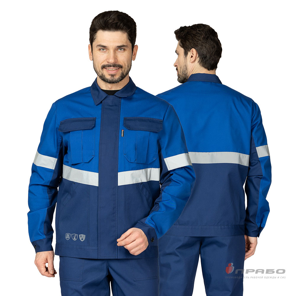 Костюм мужской «Вираж Индастриал» тёмно-синий/василёк (куртка и брюки). Артикул: 12936. Цена от 5 550,00 р. в г. Санкт-Петербург