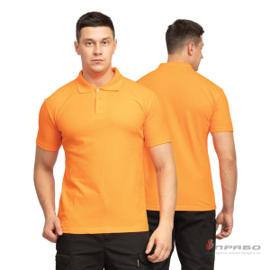 Рубашка «Поло» с коротким рукавом оранжевая. Артикул: Трик1031. Под заказ.