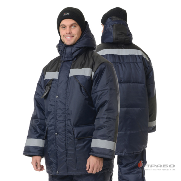 Костюм мужской утеплённый «Эверест» синий/чёрный (куртка и полукомбинезон). Артикул: Кос202. #REGION_MIN_PRICE# в г. Санкт-Петербург