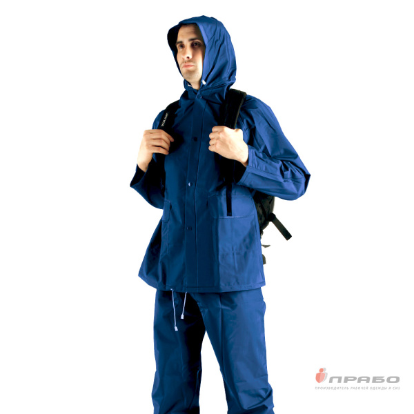 Костюм влагозащитный нейлоновый с ПВХ-покрытием синий (куртка и брюки). Артикул: Вл203. #REGION_MIN_PRICE# в г. Санкт-Петербург