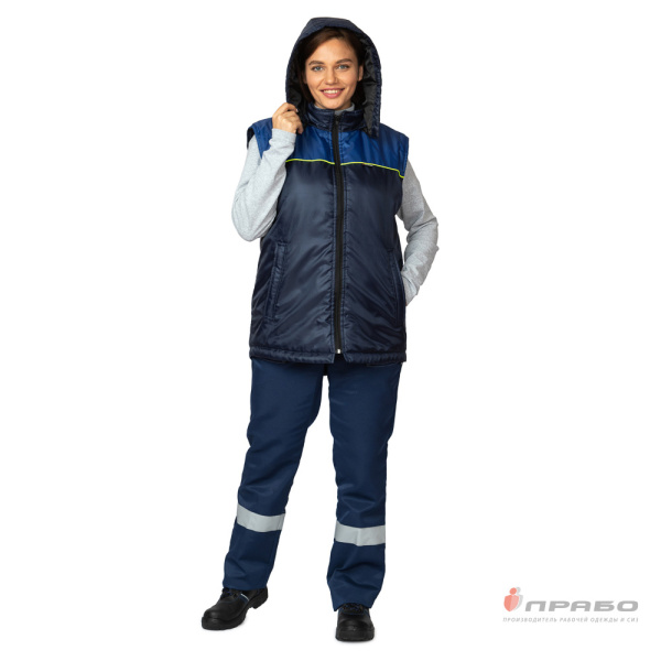 Жилет утеплённый «Сура» тёмно-синий/василёк. Артикул: 9553. #REGION_MIN_PRICE# в г. Санкт-Петербург