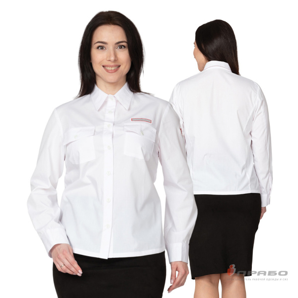 Блузка РЖД женская с длинными рукавами белая. Артикул: БлузРЖД1. #REGION_MIN_PRICE# в г. Санкт-Петербург