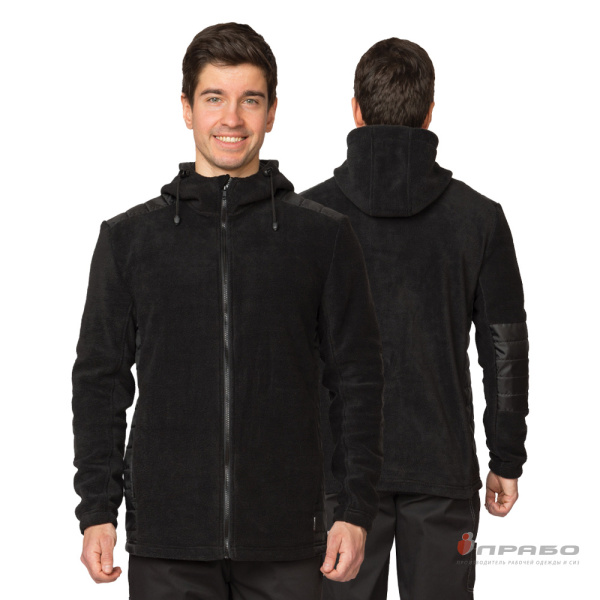 Куртка «Кеми» флисовая с капюшоном чёрная. Артикул: 10021. #REGION_MIN_PRICE#