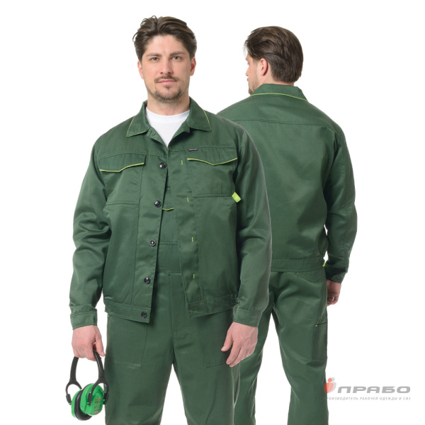 Костюм мужской «Докер» зелёный (куртка и полукомбинезон). Артикул: Кос116. #REGION_MIN_PRICE# в г. Санкт-Петербург