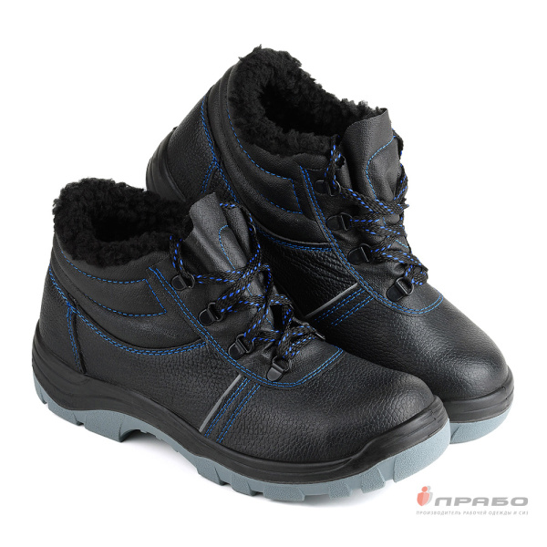 Ботинки «Викинг-14/1» с подошвой ПУ/ТПУ и МП чёрные (искусственный мех). Артикул: Кож228. #REGION_MIN_PRICE# в г. Санкт-Петербург