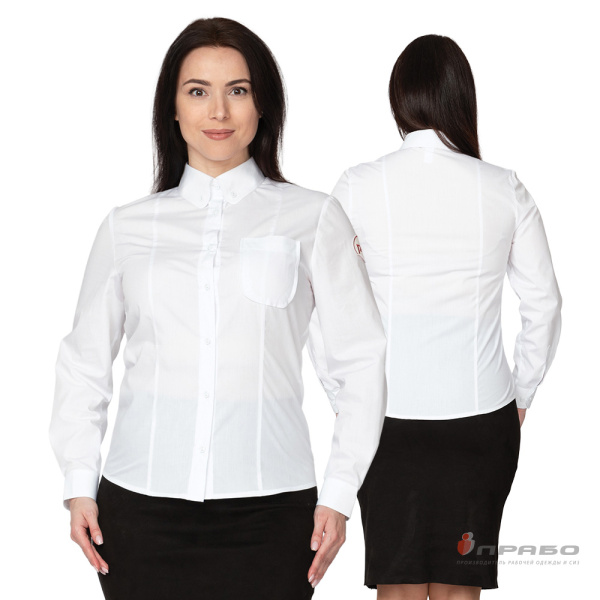 Блузка женская РЖД с длинными рукавами белая. Артикул: БлузРЖД. #REGION_MIN_PRICE# в г. Санкт-Петербург
