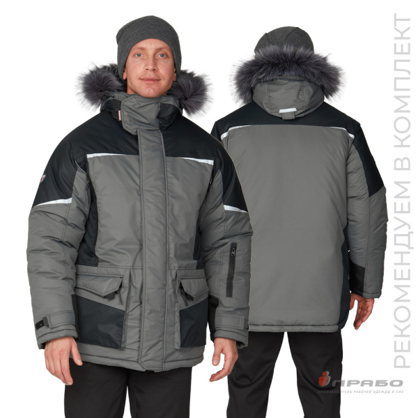 Куртка мужская утеплённая «Сюрвейер» тёмно-серый/чёрный. Артикул: 10934. #REGION_MIN_PRICE# в г. Санкт-Петербург
