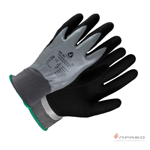 Перчатки полиэфирные с двухслойным нитриловым покрытием Jeta Safety JNF-401 Ultra Tech